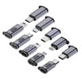 Pikkukuva 1 / 5: 5-osainen USB-sovitinsarja – Type-C ja Micro Lightningiin, Miniin ja Type-C:hen – Yhteensopiva Android-/iOS-laitteiden kanssa