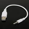 USB till 3,5 mm AUX ljudadapterkabel — Vit