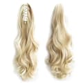 #F18/613 Blond med lockar - Lockig hästsvans med klämma syntetisk Blond/Lockar