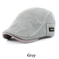 Cabbie Flat Cap Andningsbar Mesh Newsboy Basker Ivy Cap Grå Gray