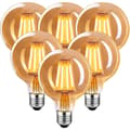 Edison Retro Pære E27, E27 LED Retro 4W G80 Varm Lyspære, egnet for pendellamper, bordlamper og vegglamper, 6-pakning.