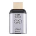 Miniatyrbilde 3 av 4: Type-C til HDMI-adapter i aluminiumslegering, USB-C hunn til hann-kontakt.