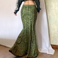 Miniatyrbild 3 av 9: Gotisk Högmidjad Slimmad Fishtail Maxi Lång Pennkjol för Kvinnor L