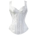 Miniatyrbillede 1 af 4: Jacquard Vævet Halter Korset Gotisk Punk Bustier Shapewear White M