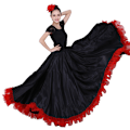 Pikkukuva 3 / 5: Elegantti tanssikilpailun pitkä helma tanssimekko latinalaiseen tanssiin black