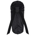 Miniatyrbilde 1 av 4: Lang Sateng Bonnet for Kvinner Silke Bonnet for Søvn Søvnhette black