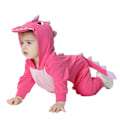 Miniatyrbilde 2 av 5: Baby Dinosaur Zip-Up Jumpsuit, Unisex Spedbarn Romper Rose red 100
