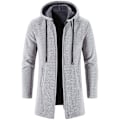Miniatyrbild 1 av 5: Mäns Bekväm Enfärgad Zip-Up Stickad Cardigan light grey M