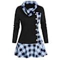 Miniatyrbillede 1 af 3: Dame Langærmet Cowl Hals Formfitting Casual Tunika Top Bluser white M