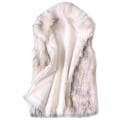 Miniatyrbilde 1 av 11: Vinterjakke for kvinner i kunstig pels, uten ermer white 2XL