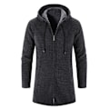 Miniatyrbild 3 av 4: Mäns Bekväm Enfärgad Zip-Up Stickad Cardigan dark grey L