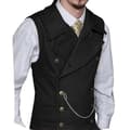 Herre Suede Dobbeltbrystet Vest black L