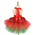 Miniatyrbillede 3 af 5: Piges Jule-Dansedragt med Pailletter, Ballet Tutu Kjole med Pandebånd Red XL