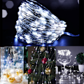 Miniatyrbillede 1 af 5: Fe Fairylys Micro Ris Lys Kobbertråd Julelys 20LED Batteridrevet White 2m20LED