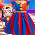 Miniatyrbild 4 av 6: Fantastisk Digital Circus Girls Cosplay Klänning med Handskar 110cm