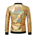 Miniatyrbilde 2 av 6: Metallisk jakke for menn 70-talls Disco Party Varsity-jakke gold M