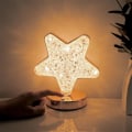 Miniatyrbillede 1 af 5: Månelampe, 3 Farvetilstande Berøringsfølsom Månelampe, Krystal Bordlampe til Børn Piger Værelse Ramadan Dekorationer Star