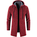 Miniatyrbild 1 av 4: Mäns Bekväm Enfärgad Zip-Up Stickad Cardigan red 2XL