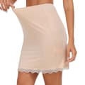 Dam satin halvunderkjol för underklänningar Underskirt med spetskant beige XL