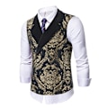 Miniatyrbillede 2 af 7: Herre Victorian Dobbeltbrystet Vest Gothic Steampunk Vest black 3XL