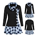 Miniatyrbillede 2 af 3: Dame Langærmet Cowl Hals Formfitting Casual Tunika Top Bluser white 2XL