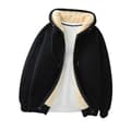 Vinterjakke til kvinder - varm fleecejakke med hætte black XL