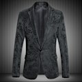 Miniatyrbillede 4 af 8: Mænds Blomster Tuxedo Blazer Rose Broderet Suit Jakke 2XL
