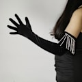 Pikkukuva 5 / 7: Juhlatyyliset hanskat 20-luvun Flapper Gatsby -asusteet Sametti black
