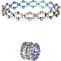 Miniatyrbilde 1 av 5: 2-i-1 Ring Justerbar Armbånd Magnetisk Armbånd Smykker Ringer multicoloured