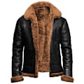Miniatyrbilde 1 av 3: HERRER Jakke i Kunstskinn med Sherpa-Fôr - Suede Cardigan Lang Jakke brown 2L