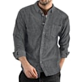 Miniatyrbild 1 av 3: Herrar Corduroy Skjorta Casual Långärmad Knapp-Ner Lätt Jacka grey L