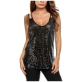 Miniatyrbilde 1 av 6: Kvinners ermeløs glitrende shimmer camisole vest black XL