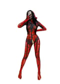 Spiderman-asu Aikuisille Punainen Ghost Spider -asu Hyppyasu Bodysuit M
