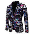 Miniatyrbild 1 av 3: Herrkostym Kavaj Blommig Tryckt Casual Blazer Sportrock blue XL