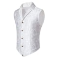 Pikkukuva 1 / 3: Miesten Liivi Paisley-Kukkakuvioinen Victorian Liivit Gootti Steampunk Virallinen Liivi Tuxedo Liivit white M
