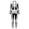Miniatyrbillede 4 af 6: Mænd Halloween Skelet Jumpsuit, 3D Skull Cosplay Kostume M