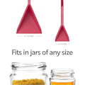 Pikkukuva 2 / 8: Polygons 3-in-1 Tasainen Mittalusikka, 2 Lusikkaa 6 Eri Koolla red