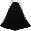 Dame Bryllup Lang Maxi Puffy Tyl Nederdel black M