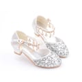 Miniatyrbilde 2 av 6: Jentesko med paljetter, prinsesse-lavhæl, festdansesko Silver 30