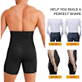 Miniatyrbilde 6 av 7: Herre Magekontroll Shorts Shapewear Høy Midje Slankende Kroppsshaper black XL
