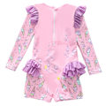 Miniatyrbilde 2 av 7: Jente-badeantrekk med lang erme, mermaid-design og rynker, UV-beskyttelse Color 2 4XL