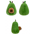 Miniatyrbillede 8 af 11: Capybara i Avocado Plushie Blød Fuzzy Skjul i Plys Kastpude 46cm