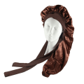 Miniatyrbilde 1 av 5: Lang Sateng Bonnet for Kvinner Silke Bonnet for Søvn Søvnhette brown