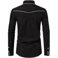 Pikkukuva 3 / 5: Miesten rento pitkähihainen napitettu paita, jossa on brodeeraus Black 1 XL