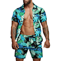 Miniatyrbillede 1 af 6: Mænds Hawaiiskjorte og Shorts green M