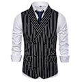 Pikkukuva 1 / 9: Miesten Liivit Raidollinen Ruutuinen Puku Liivi Miesten Rento Kaksoisrintainen Gilet black L