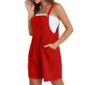 Pikkukuva 2 / 4: Naisten Kesä Casual Rompers Löysä Vaahterakudottu Lyhyet Haalarit Hyppyasu Taskuilla White 2XL