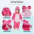 Miniatyrbilde 4 av 5: Baby Dinosaur Zip-Up Jumpsuit, Unisex Spedbarn Romper Rose red 73