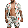Pikkukuva 1 / 6: Miesten Havaijilainen Paita ja Shortsit white XL