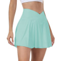 Miniatyrbild 4 av 5: Kvinnors Tennis Golf Kjolar Hög Midja med Fickor Inre Shorts för Atletiska Sporter Green M